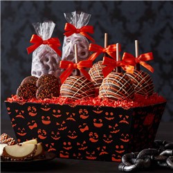 Jack-O-Lantern Caramel Apples and Confections Gift Tray